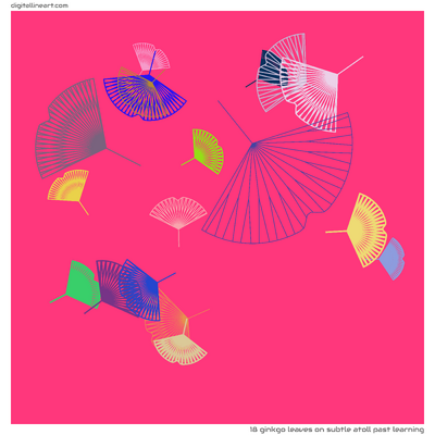 Subtle Atoll past Learning — 18 ginkgo leaves