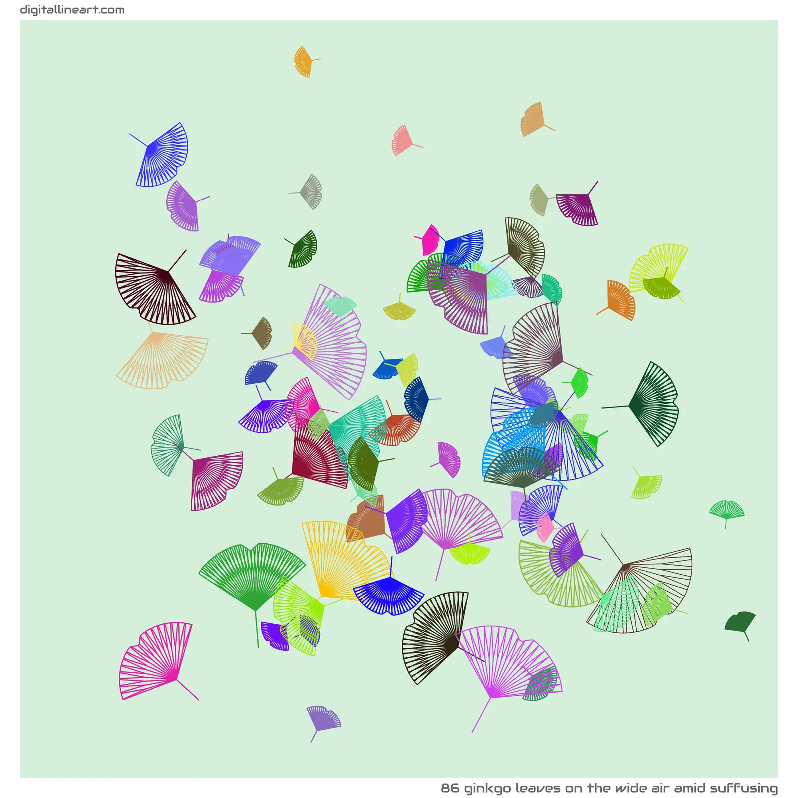 The Wide Air amid Suffusing — 86 ginkgo leaves