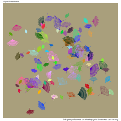 Dusky-gold Basin up Centering — 98 ginkgo leaves
