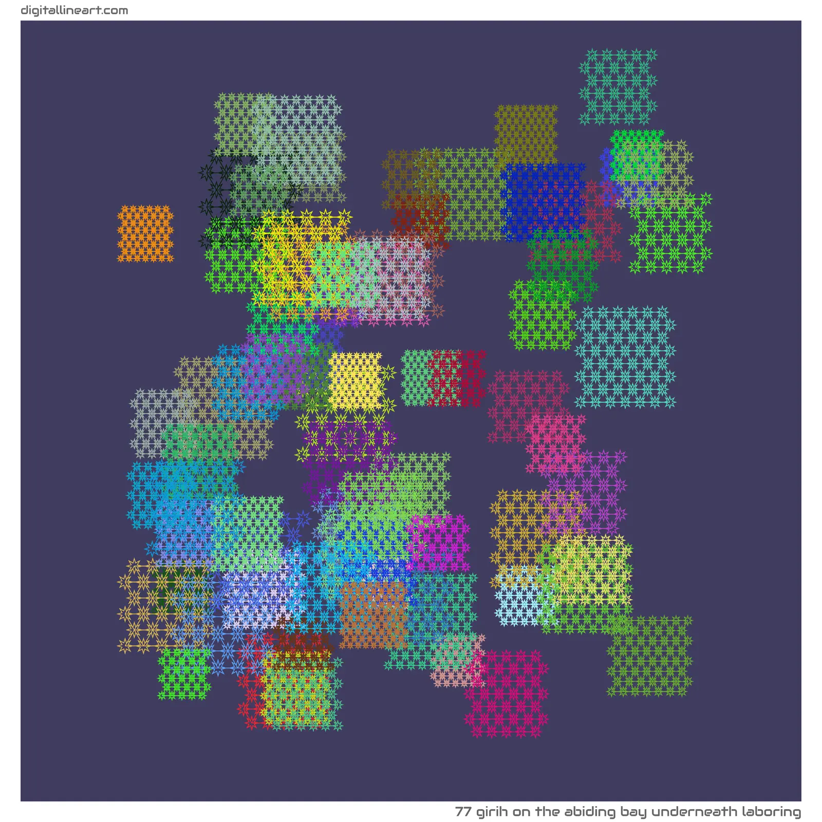 The Abiding Bay underneath Laboring — Girih, 77 elements