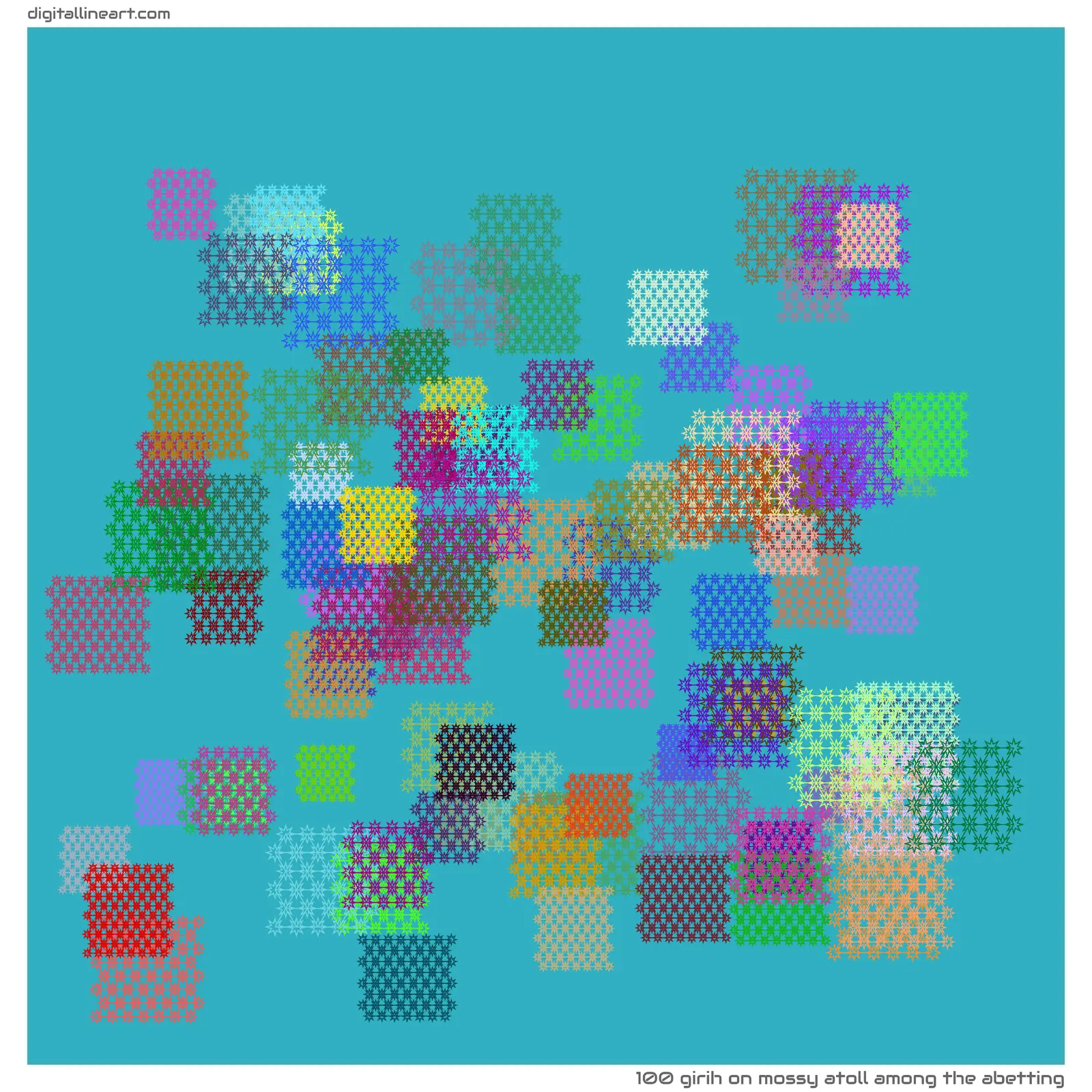 Mossy Atoll among the Abetting — Girih, 100 elements