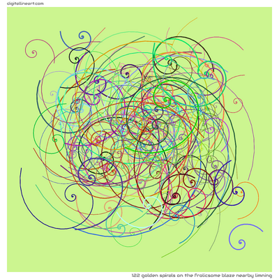 122 Golden Spirals in The Frolicsome Blaze nearby Limning