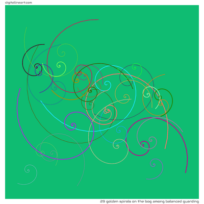 29 Golden Spirals in The Bog among Balanced Guarding