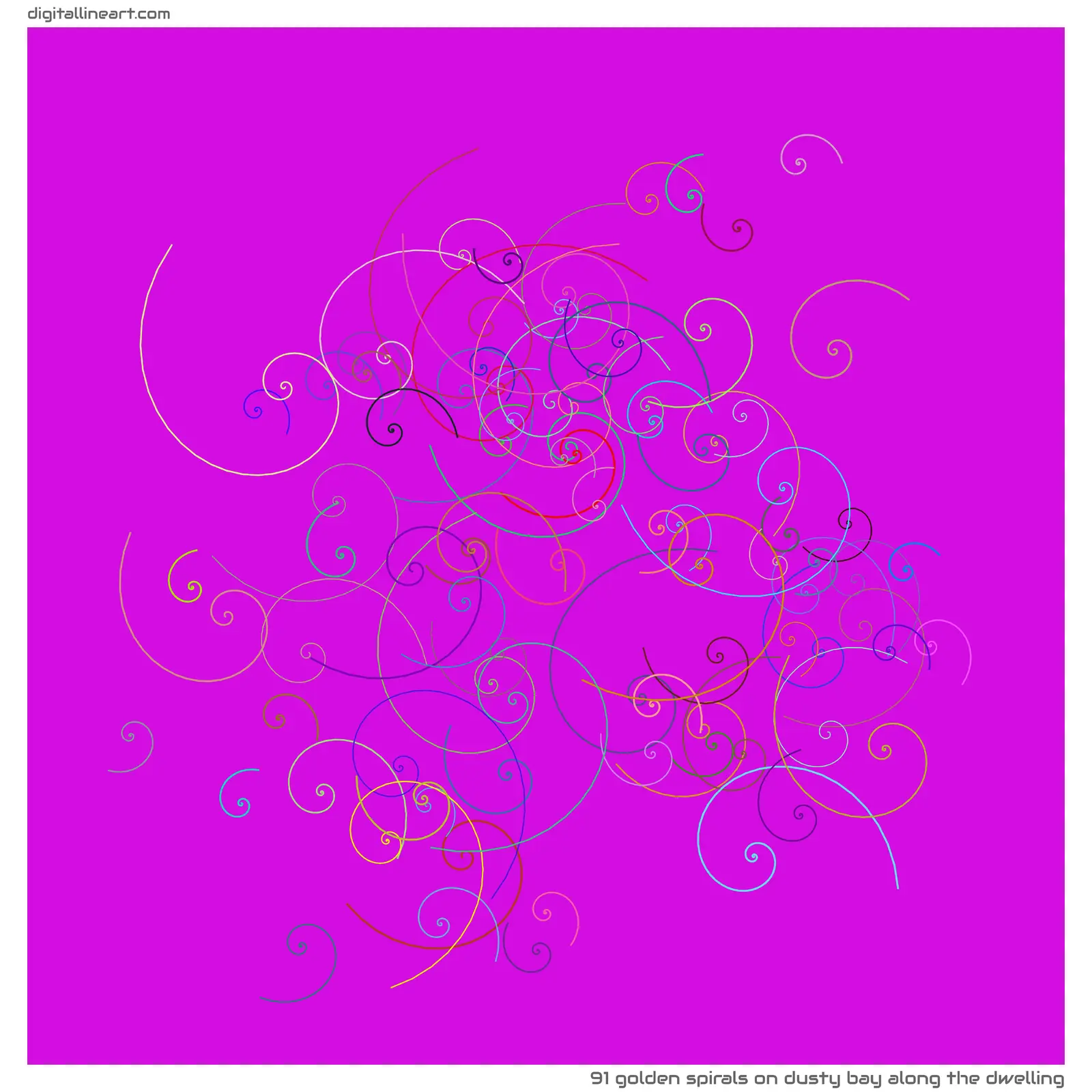Dusty Bay along the Dwelling — 91 golden spirals
