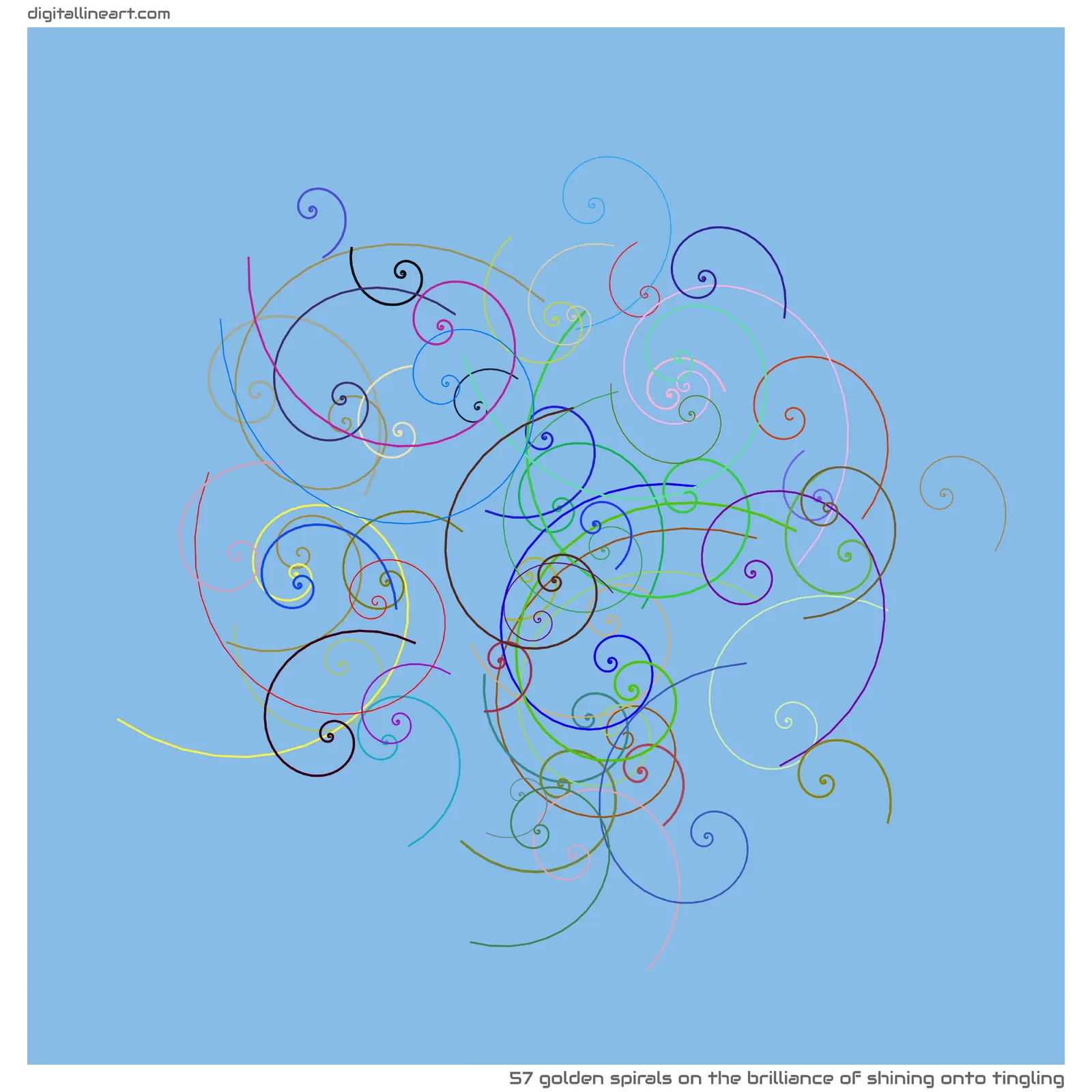 The Brilliance of Shining onto Tingling — 57 golden spirals
