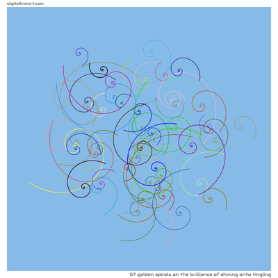 The Brilliance of Shining onto Tingling — 57 golden spirals