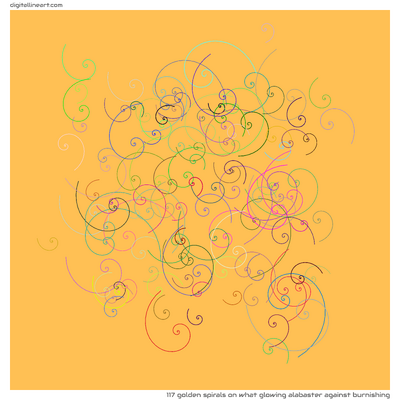 What Glowing Alabaster Against Burnishing — 117 golden spirals