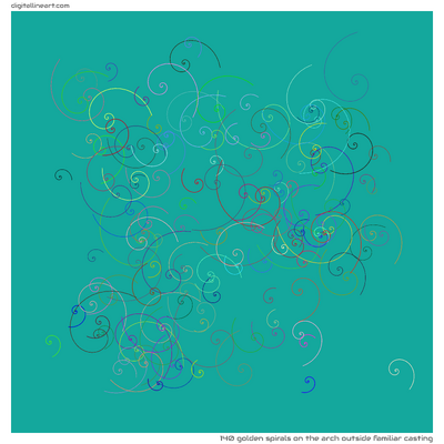 The Arch outside Familiar Casting — 140 golden spirals