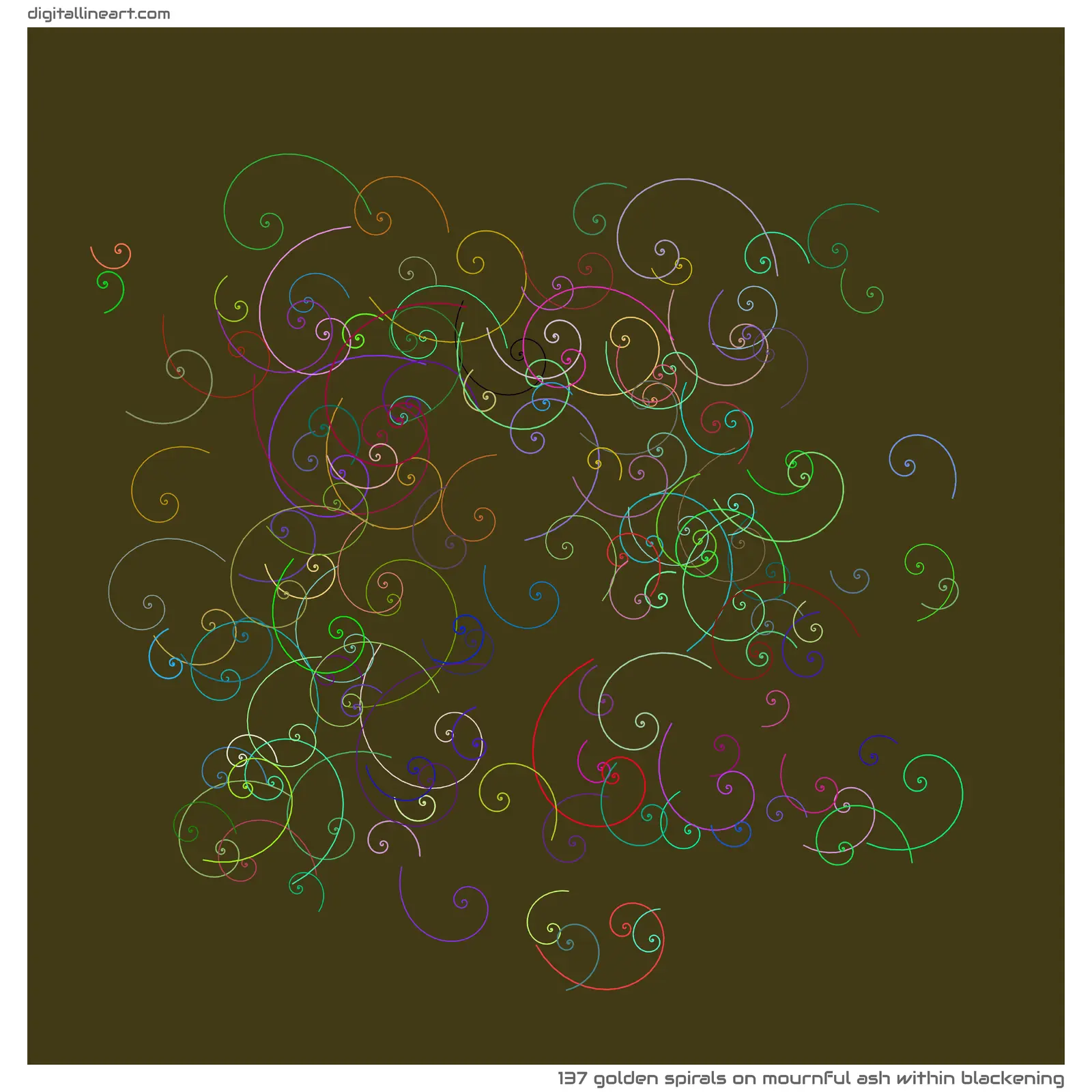 Mournful Ash within Blackening — 137 golden spirals