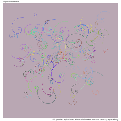 When Alabaster Aurora nearby Sparkling — 122 golden spirals