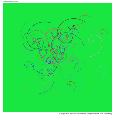 Intact Bog betwixt the Crafting — 58 golden spirals