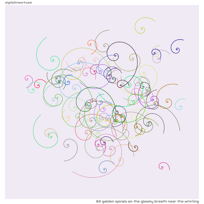 The Gleamy Breath near the Whirling — 83 golden spirals