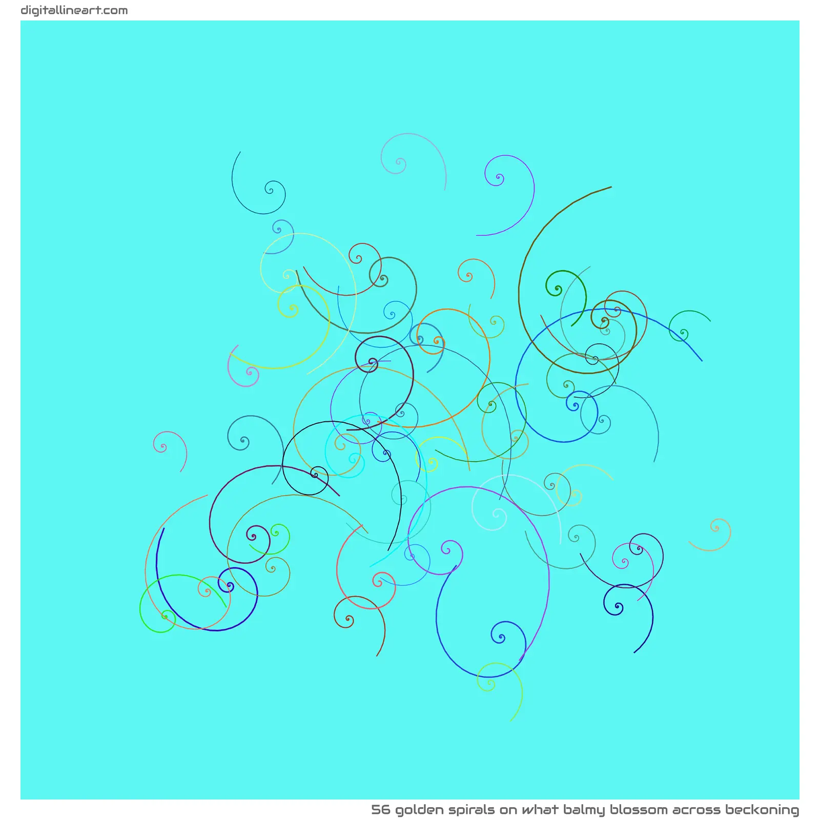 What Balmy Blossom across Beckoning — 56 golden spirals
