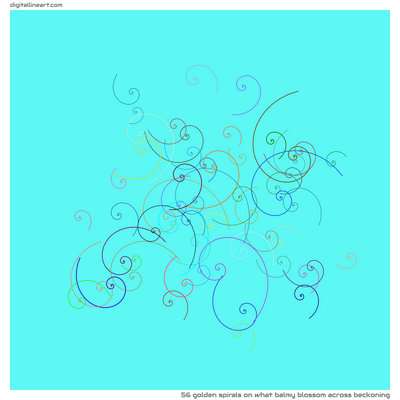 What Balmy Blossom across Beckoning — 56 golden spirals
