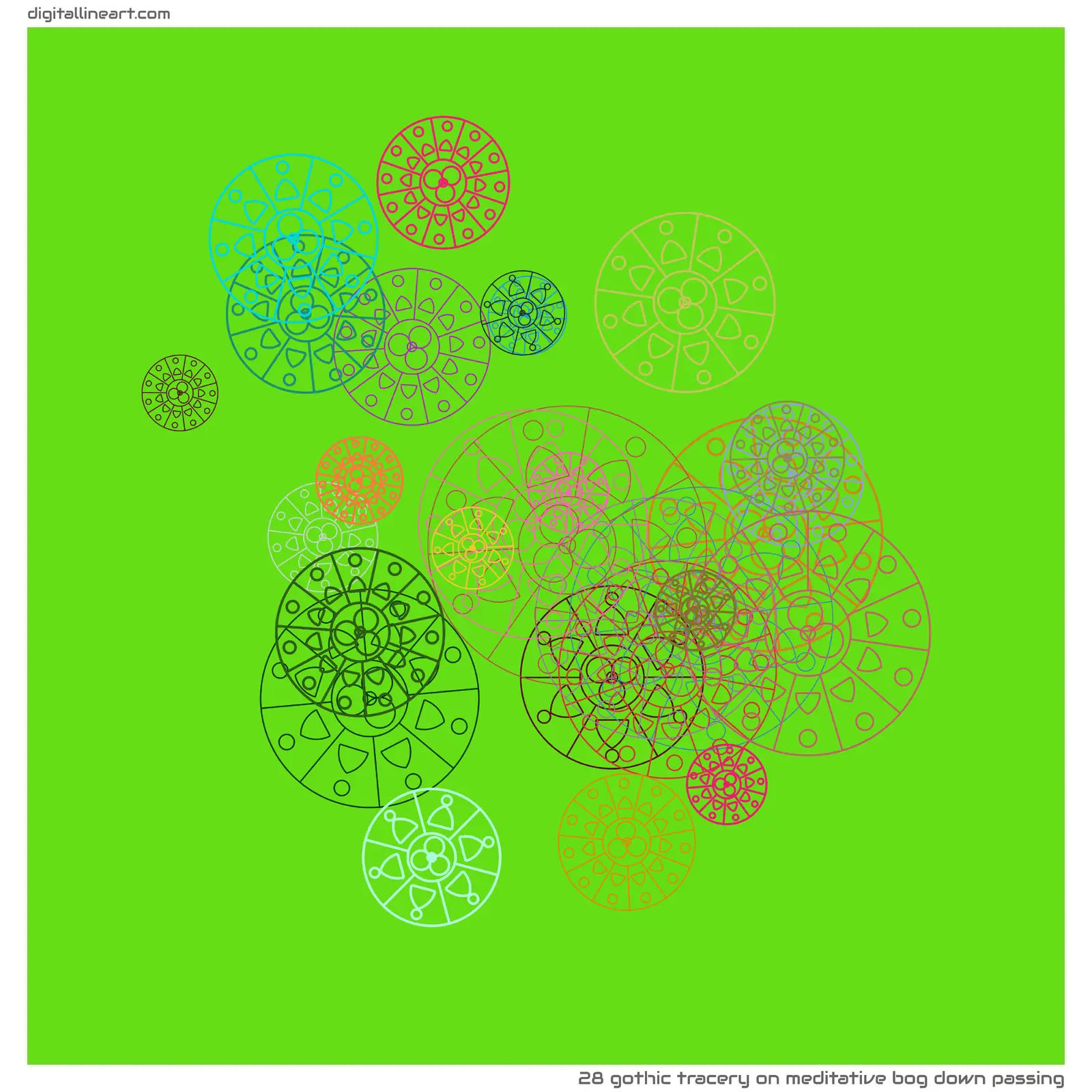 Meditative Bog down Passing — Gothic Tracery, 28 elements