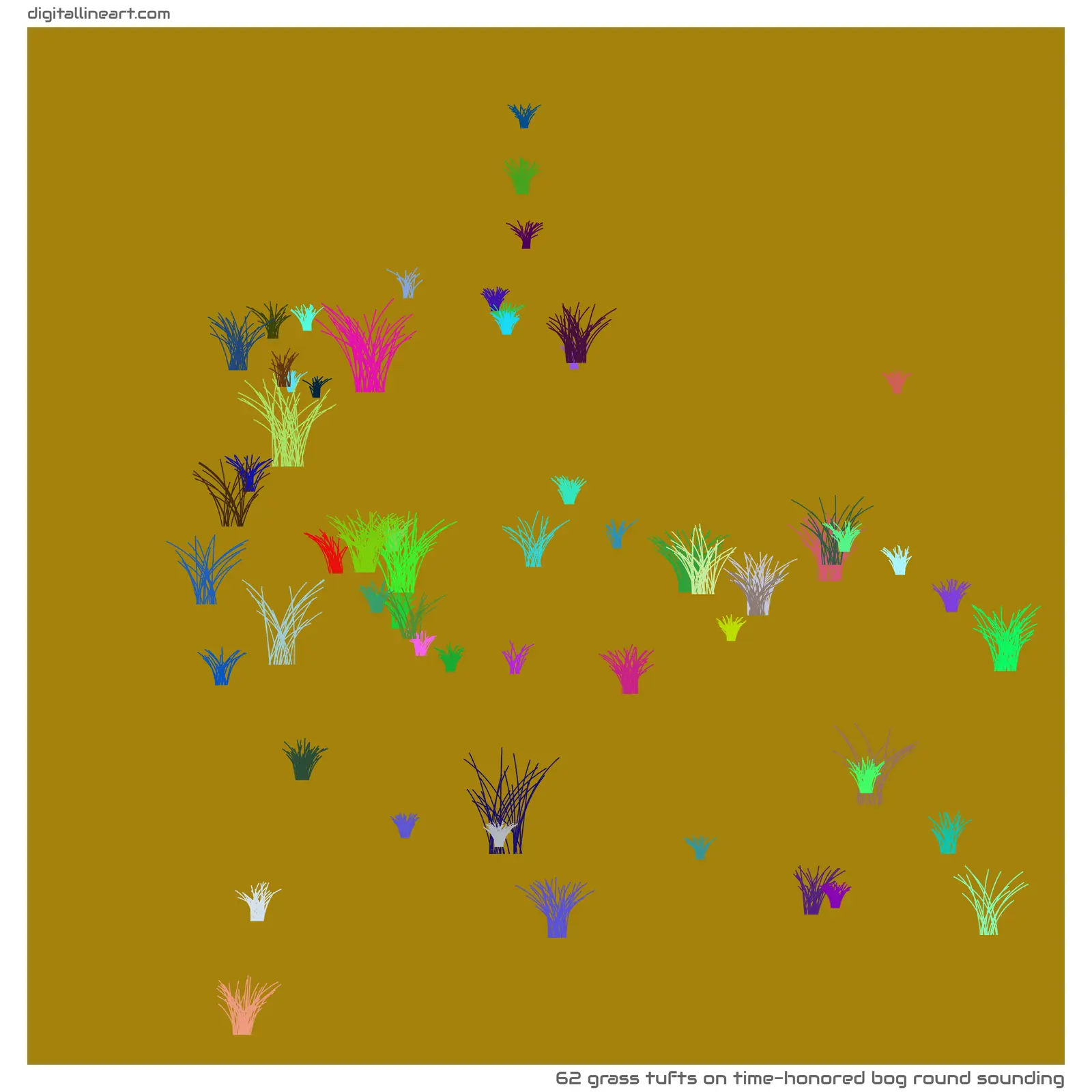 Time-honored Bog round Sounding — 62 grass tufts