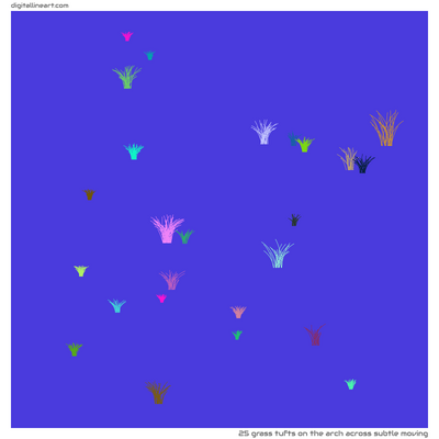 The Arch across Subtle Moving — 25 grass tufts
