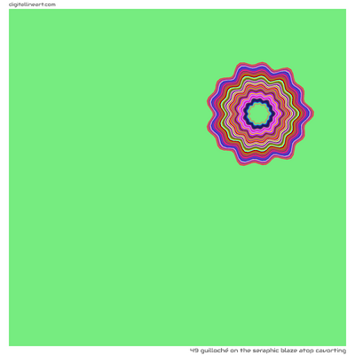 The Seraphic Blaze atop Cavorting — Guilloché, 49 elements