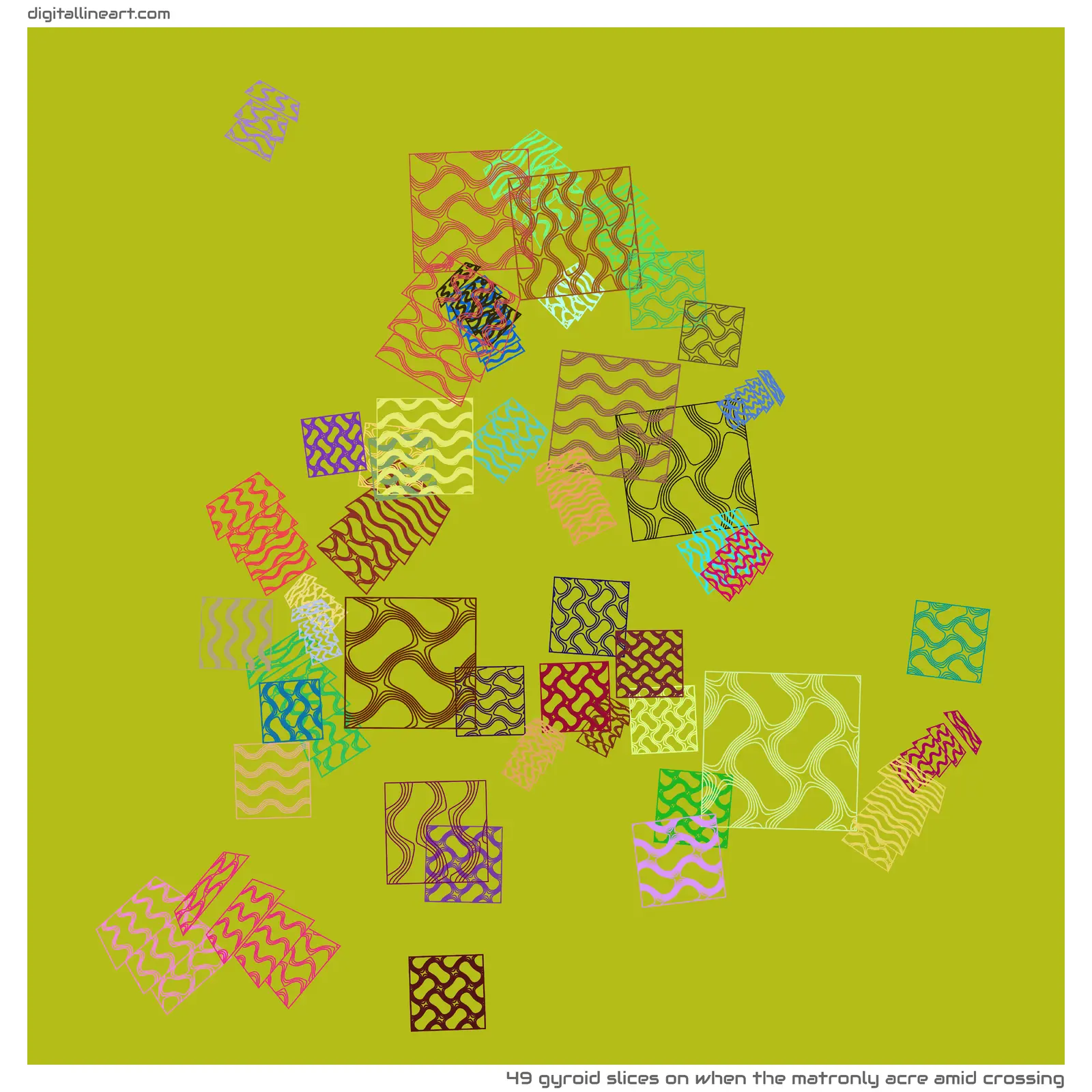 When the Matronly Acre amid Crossing — 49 gyroid slices