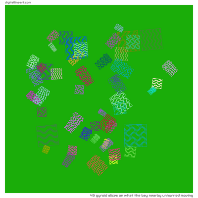 What the Bay nearby Unhurried Moving — 49 gyroid slices