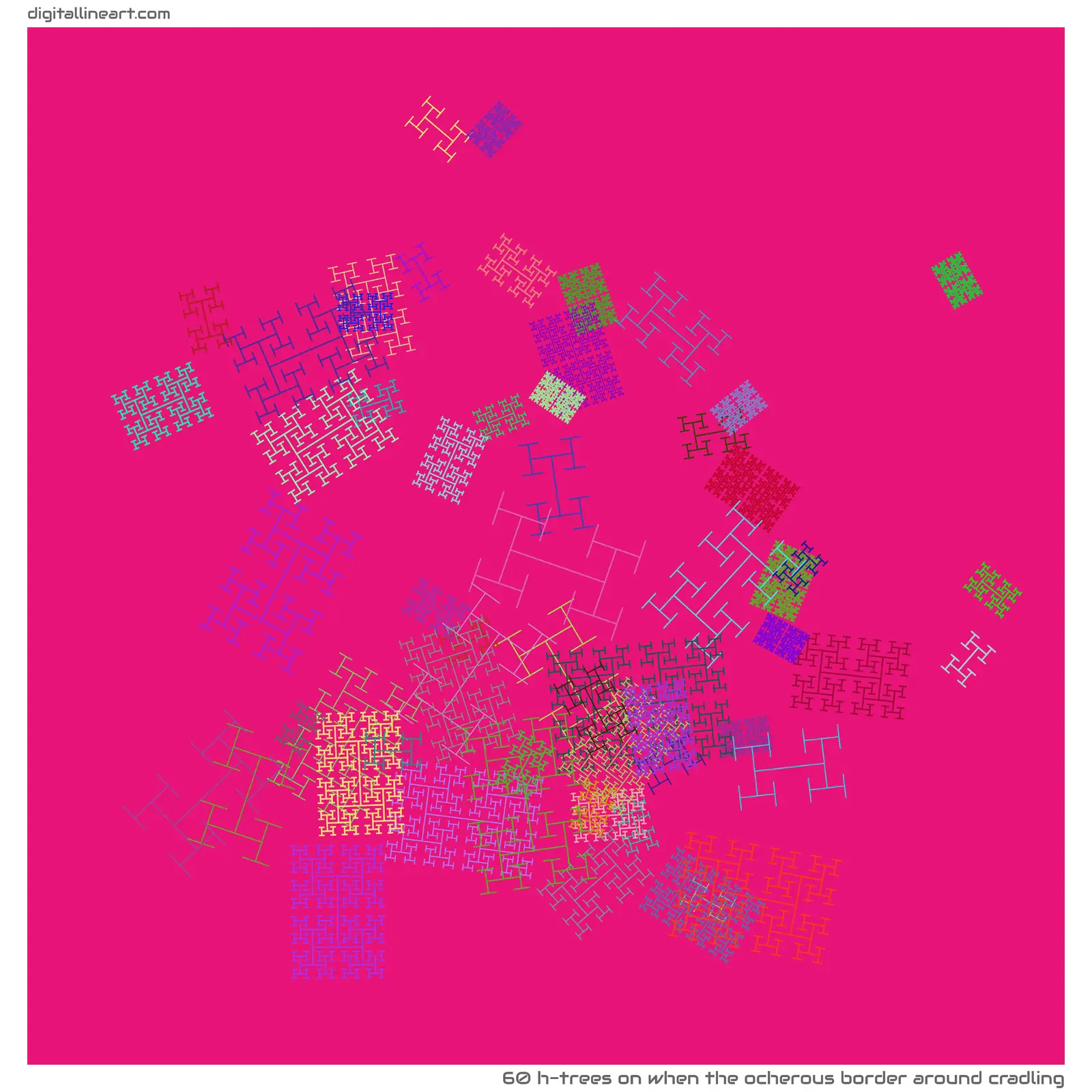 When the Ocherous Border Around Cradling — 60 H-Trees