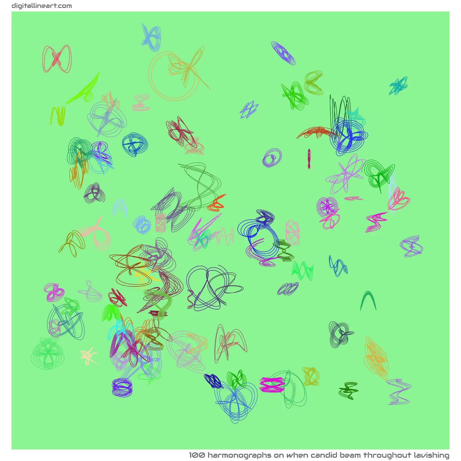 When Candid Beam throughout Lavishing — 100 harmonographs