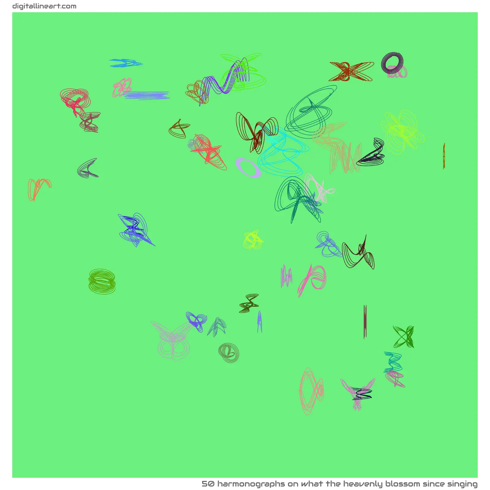 What the Heavenly Blossom Since Singing — 50 harmonographs