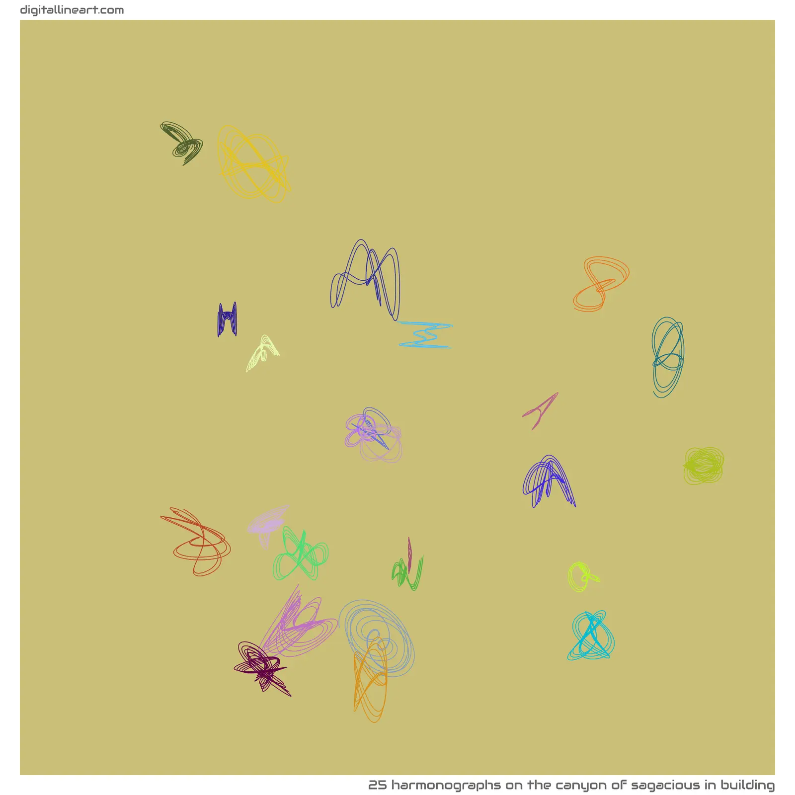 The Canyon of Sagacious in Building — 25 harmonographs