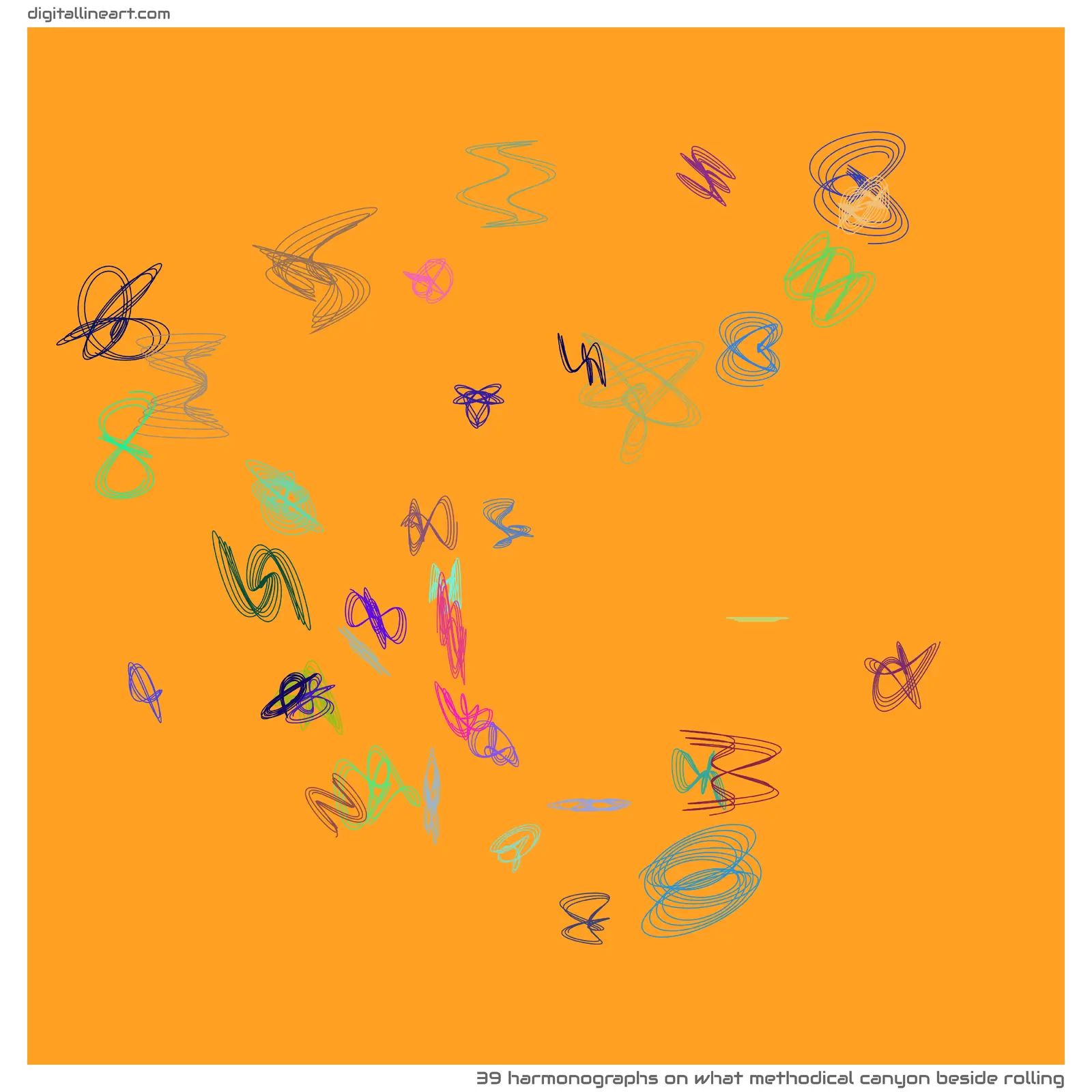 What Methodical Canyon beside Rolling — 39 harmonographs