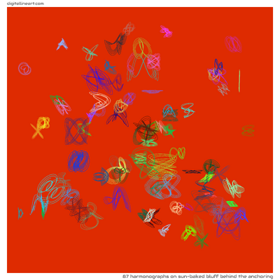 Sun-baked Bluff behind the Anchoring — 87 harmonographs