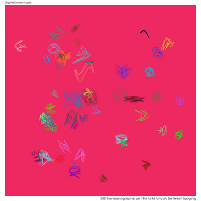 The Late Brook betwixt Lodging — 50 harmonographs