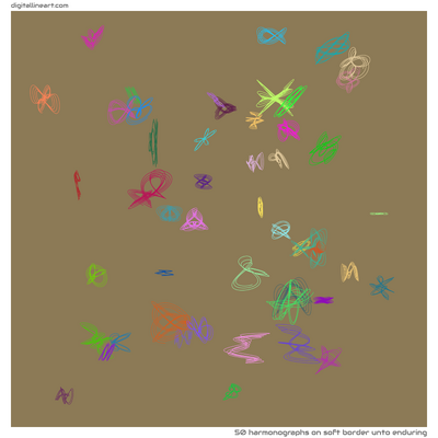 Soft Border unto Enduring — 50 harmonographs
