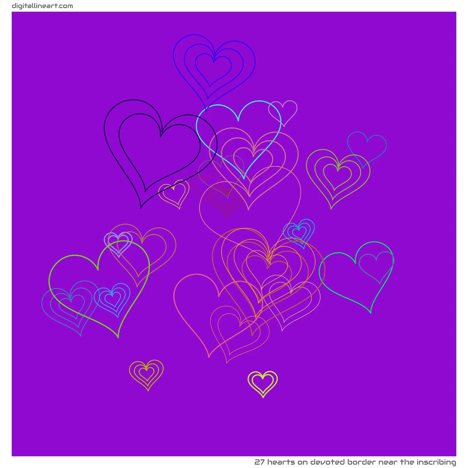 Devoted Border near the Inscribing — 27 hearts