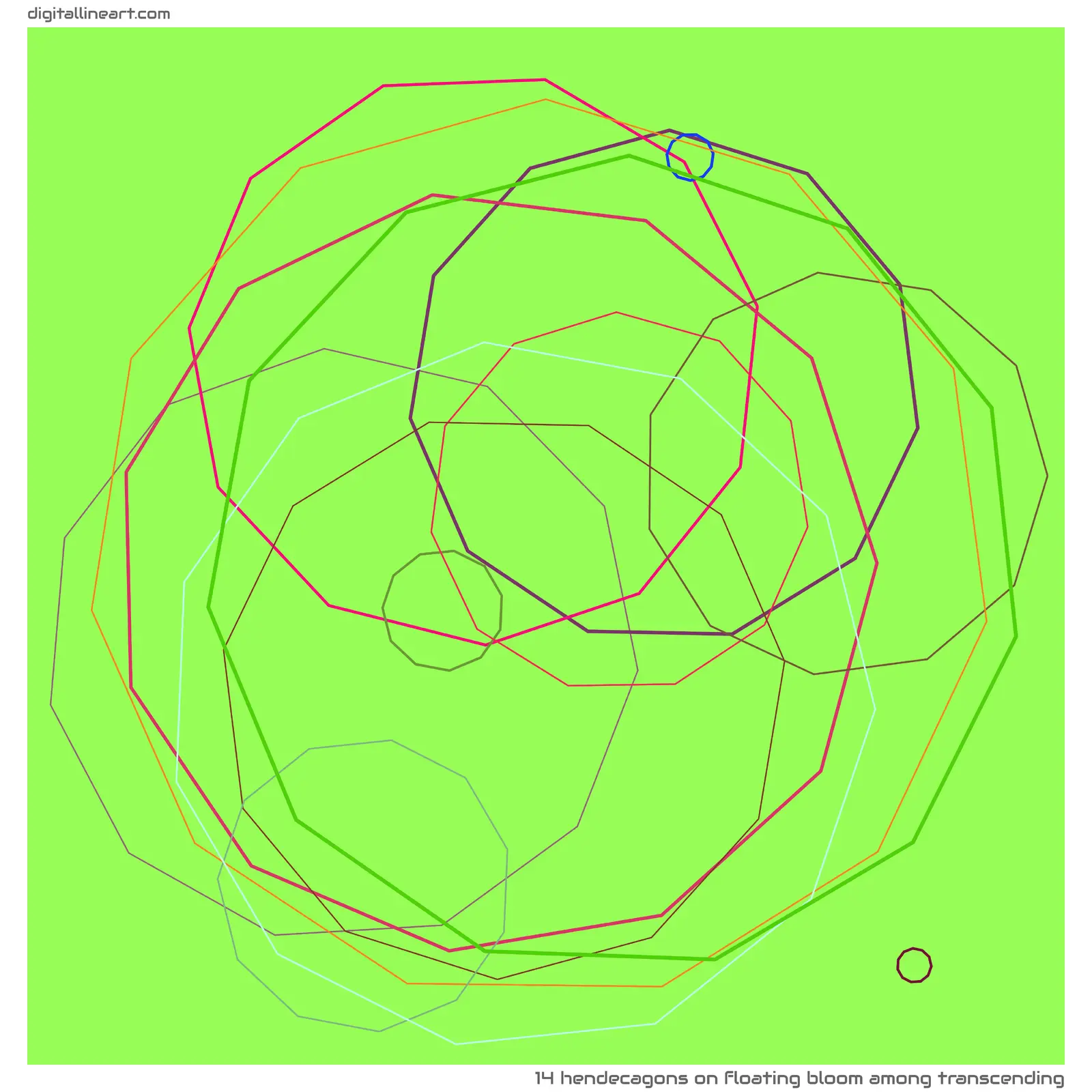 Floating Bloom among Transcending — 14 hendecagons