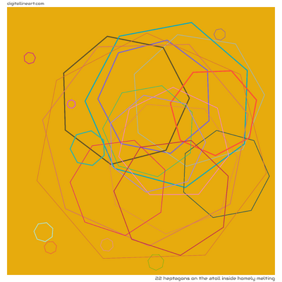 22 Heptagons in The Atoll Inside Homely Melting