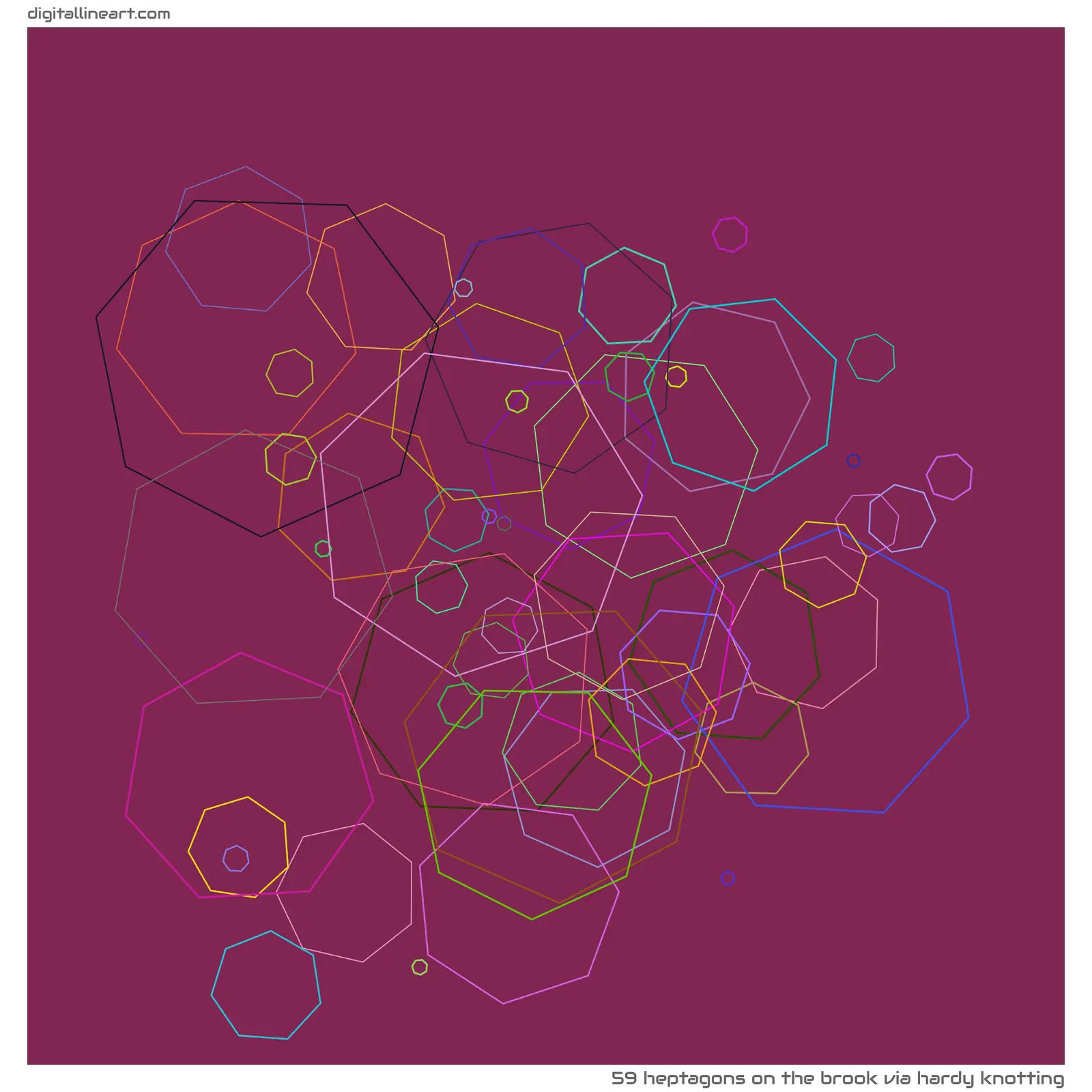 The Brook via Hardy Knotting — 59 heptagons