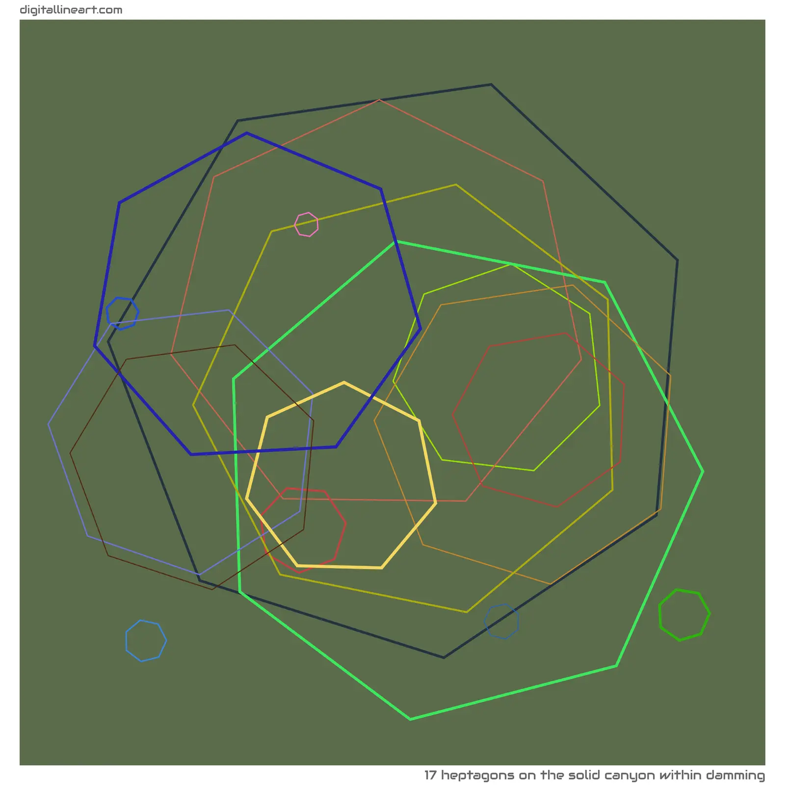 The Solid Canyon within Damming — 17 heptagons