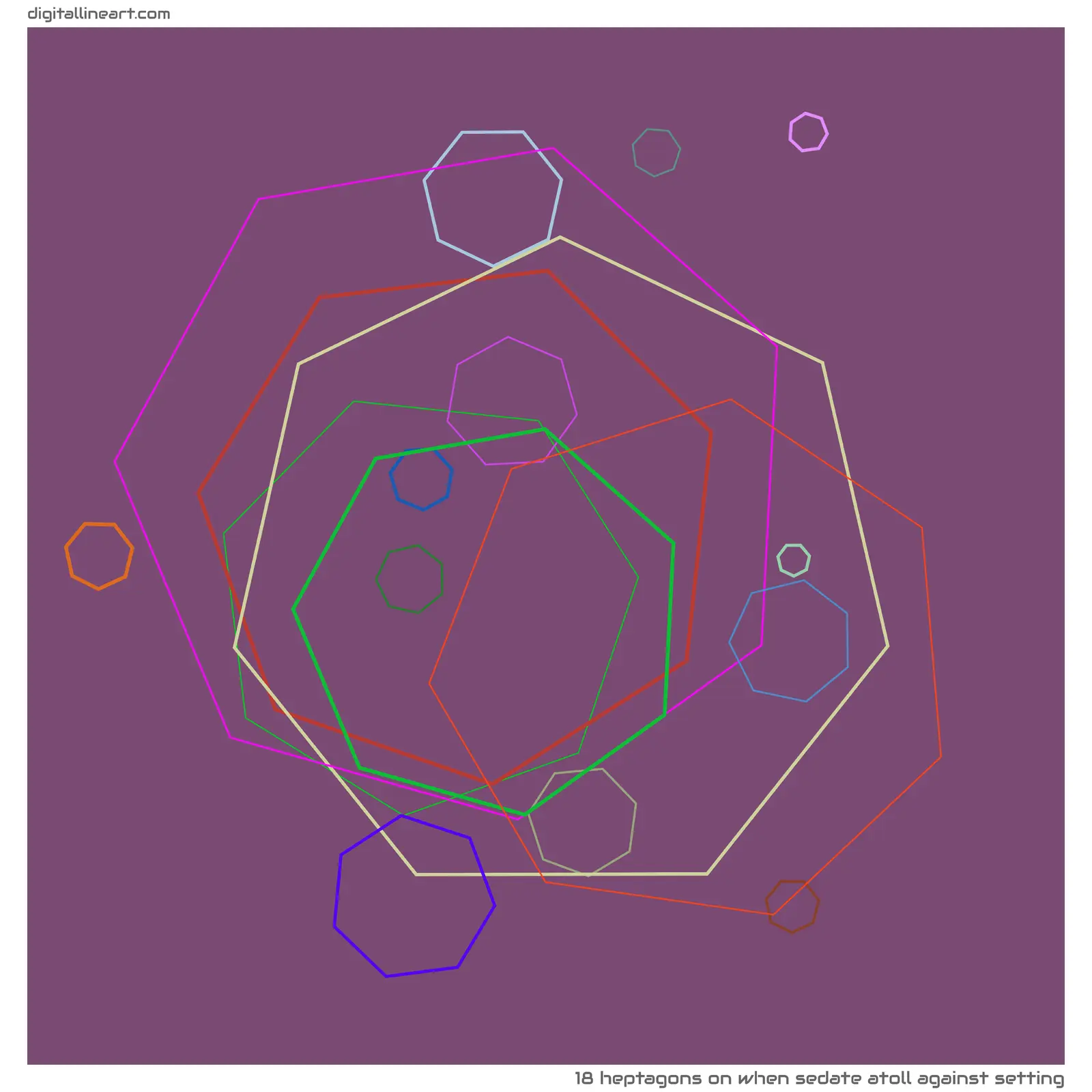 When Sedate Atoll Against Setting — 18 heptagons