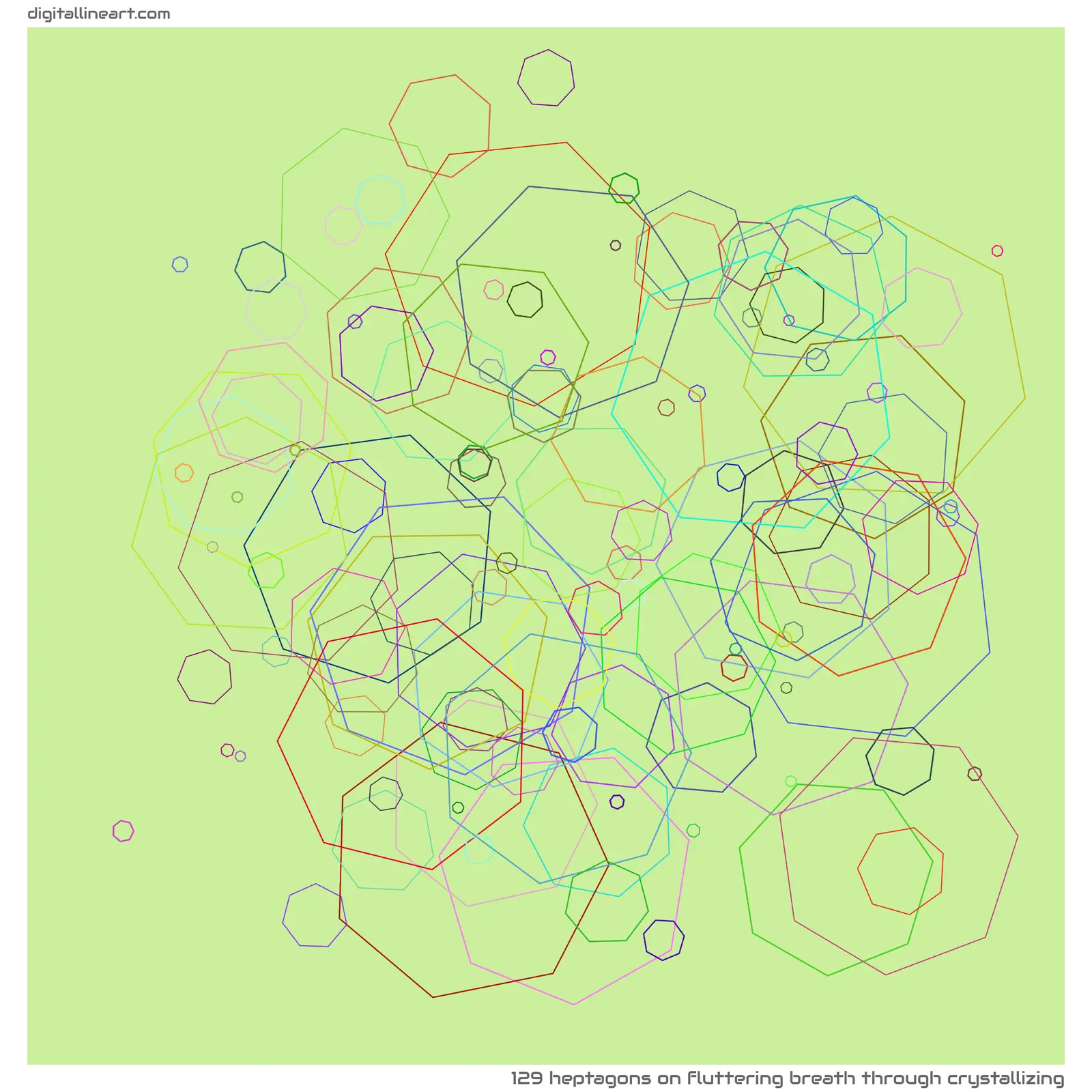 Fluttering Breath through Crystallizing — 129 heptagons