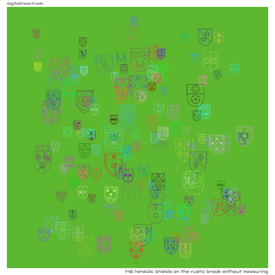 The Rustic Brook without Measuring — 148 heraldic shields