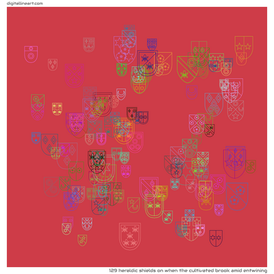 When the Cultivated Brook amid Entwining — 129 heraldic shields