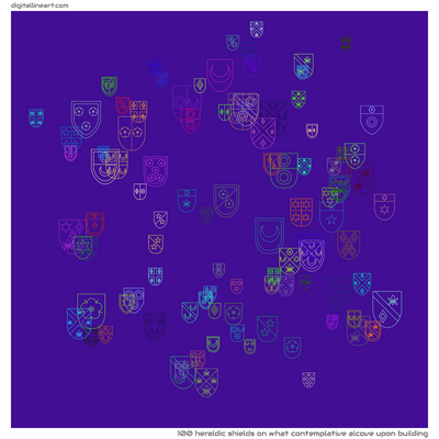 What Contemplative Alcove upon Building — 100 heraldic shields