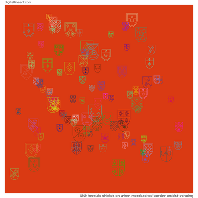 When Mossbacked Border amidst Echoing — 100 heraldic shields