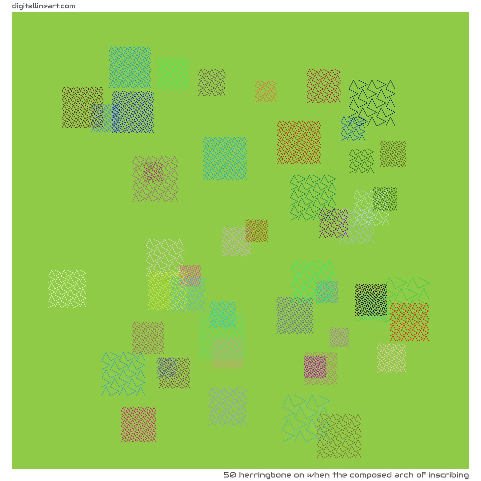 When the Composed Arch of Inscribing — Herringbone, 50 elements