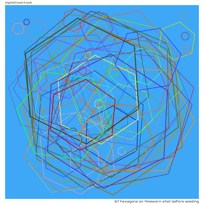 67 Hexagons in Timeworn Atoll before Seeding