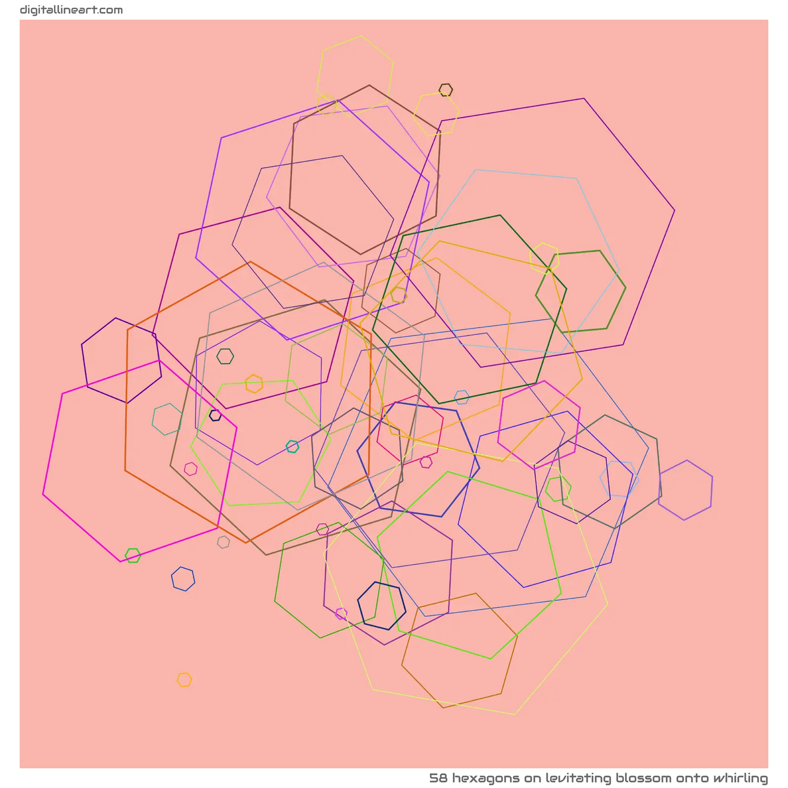 Levitating Blossom onto Whirling — 58 hexagons