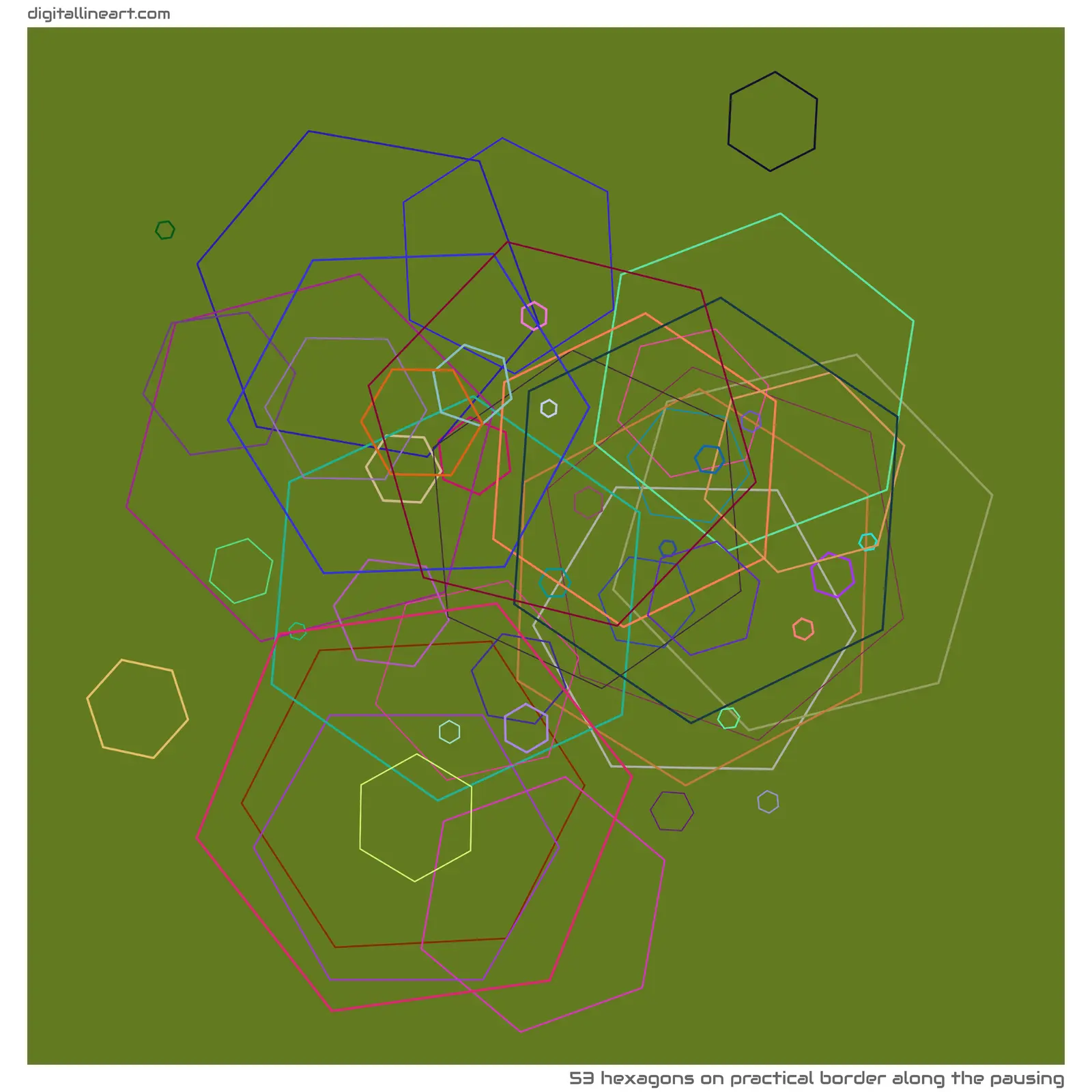 Practical Border along the Pausing — 53 hexagons