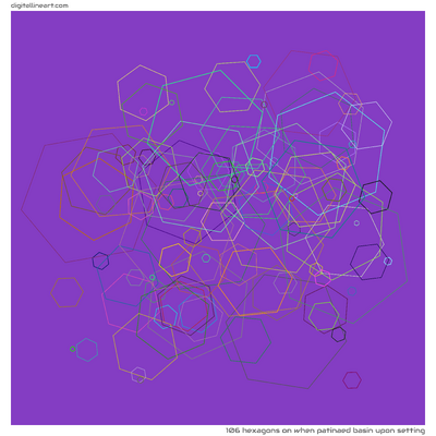 When Patinaed Basin upon Setting — 106 hexagons