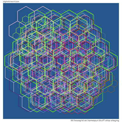 32 Hexagrid in Homespun Bluff atop Staying