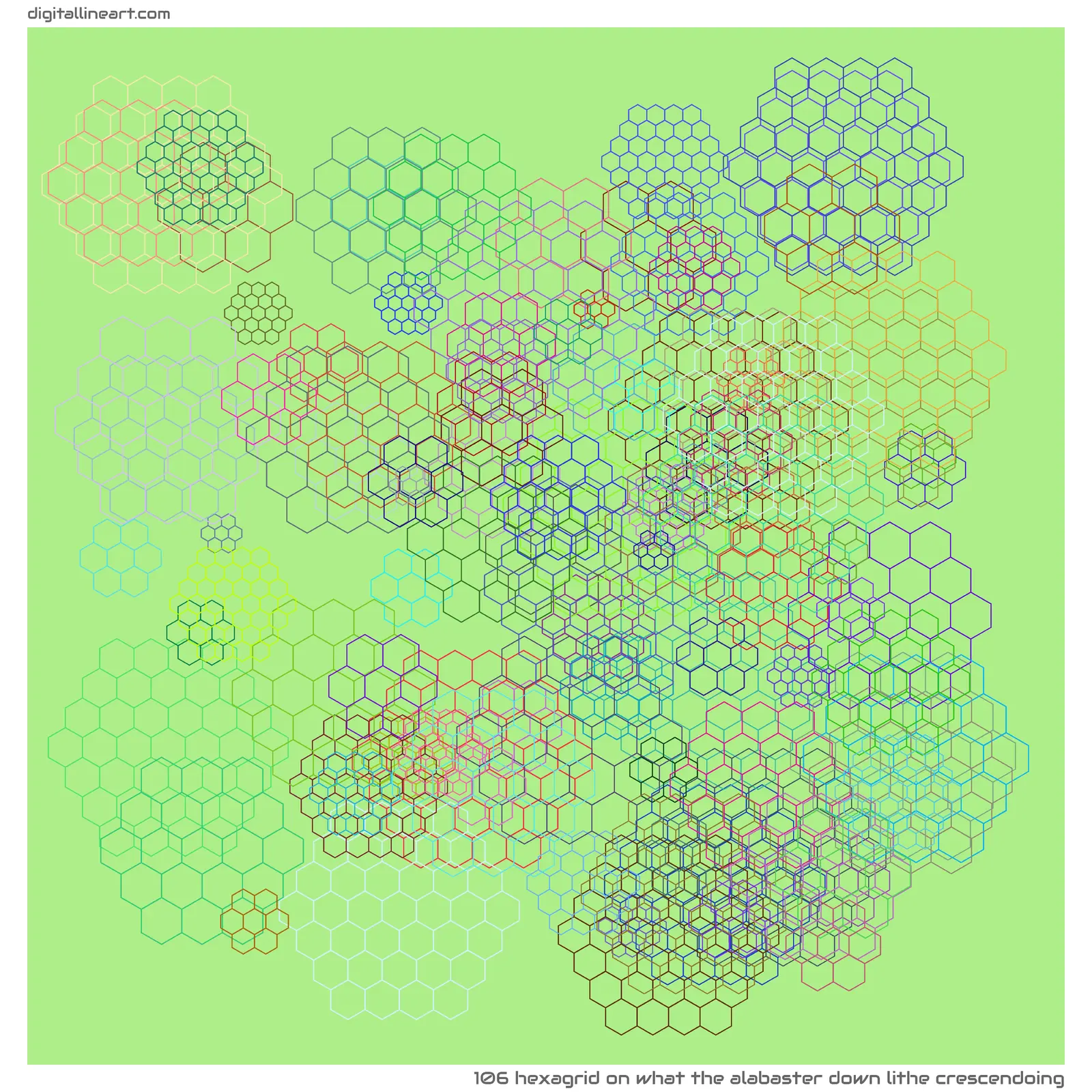 What the Alabaster down Lithe Crescendoing — Hexagrid, 106 elements